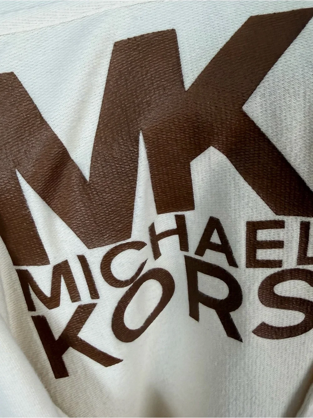 Michael Kors Cream Pullover Hoodie Women's Medium Logo Hood